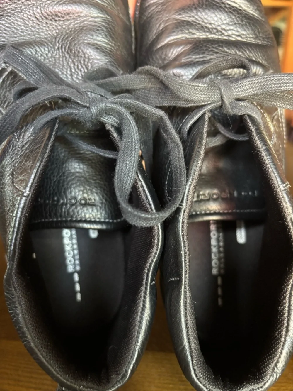 Rockport Classic Break Chukka Boots Black Leather Size 9W Walkability Lace Up